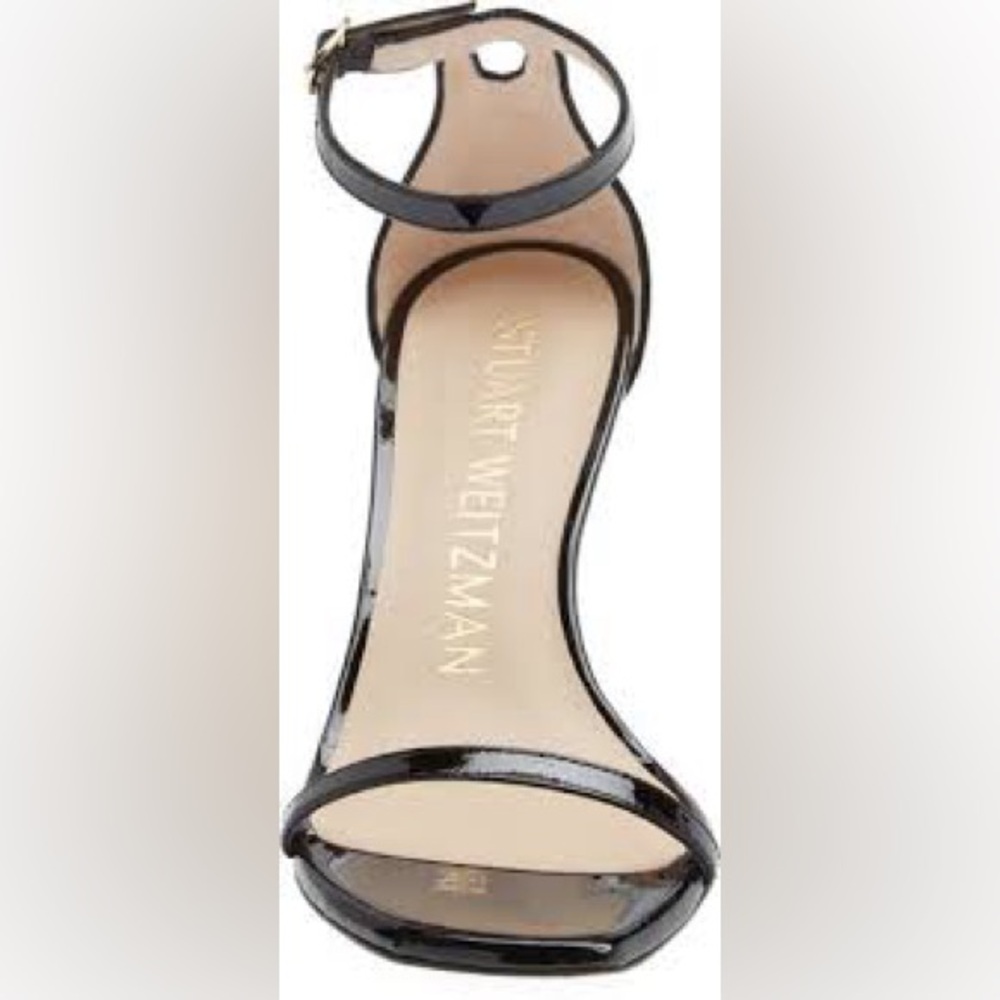 💖Stuart Weitzman Black Women's Nudistcurve 75 Sandal heels💖